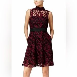 NWT 💕 Rachel Roy • Sheer Lace Mock Neck Dress • Size 4
